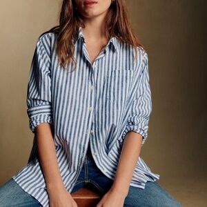 Sézane Max shirt in linen/ cotton blend